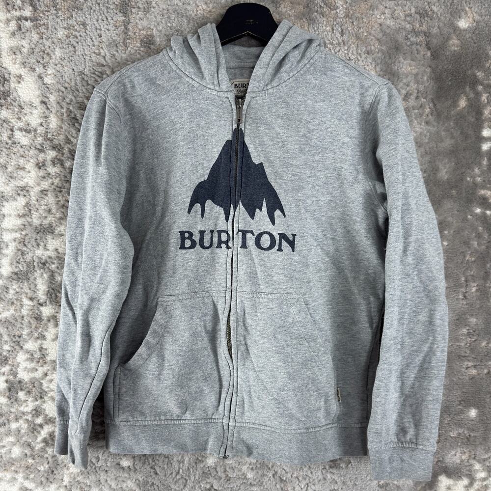 Burton Size L Outdoor Casual Hooded Full Zip Sweater‎ Gray Long Sleeve